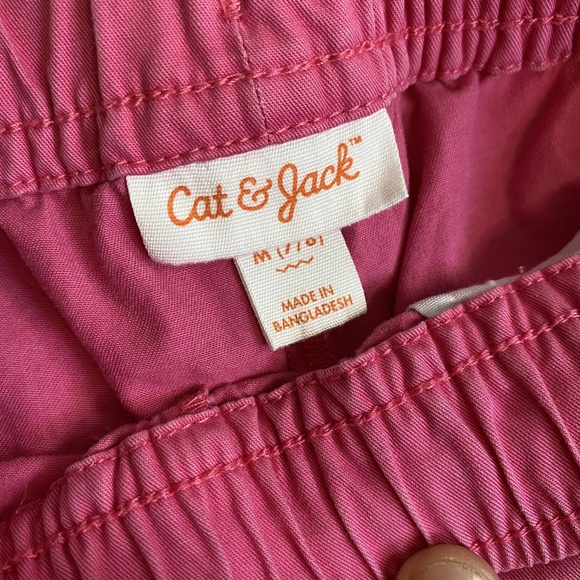 Cat & Jack Woven Cotton Pull-On Elastic Waist Magenta Pink Chino Shorts - Picture 3 of 4